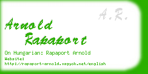 arnold rapaport business card